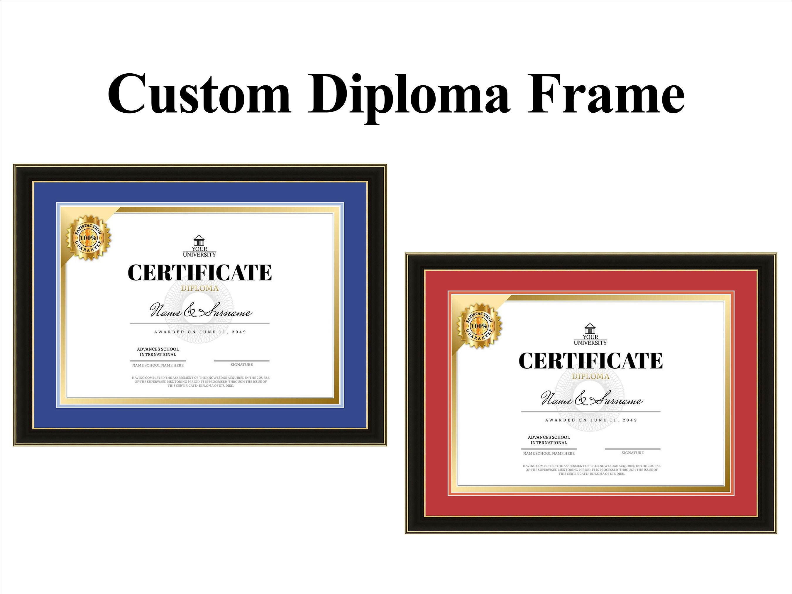 Black and Gold Diploma Graduation Frame Custom Made for Any Etsy Canada