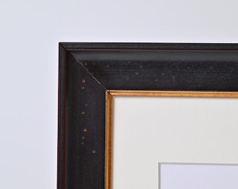 Pockmarked Black Frame, With Brown Undertones and Distressed Gold Lip | 11"X14"  ONE ONLY