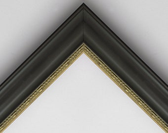 Beveled Black & Gold Accent Frame | Real Wood, 11" x 14"