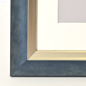 Mottled Soft Blue Finish With Silver Lip | Custom Sizes Available | Picture Frame