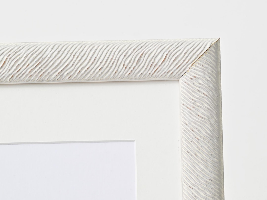 White Rounded Wave Pattern Distressed Picture Frame - Beach, Ocean ...