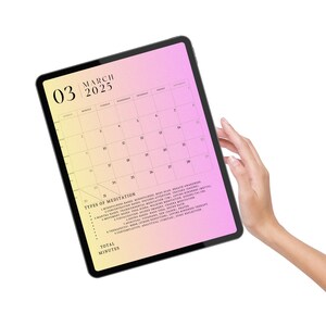 Planner Digitale 2025 | Monitoraggio Meditazione & Mindfulness | Agenda PDF per iPad, Tablet e Stampa