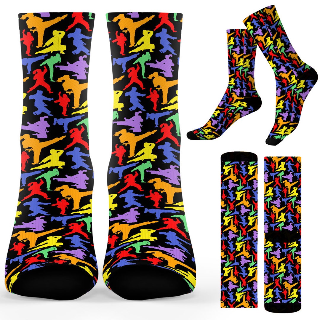 Karate Socks. Karate Colorful Pattern Soft Printed Socks Etsy