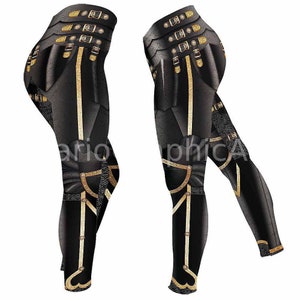 God Knight Leggings For Women. Black Medieval Armor Women Leggings Yoga Pants. Workout Custom Gift For Her, Gift For Women