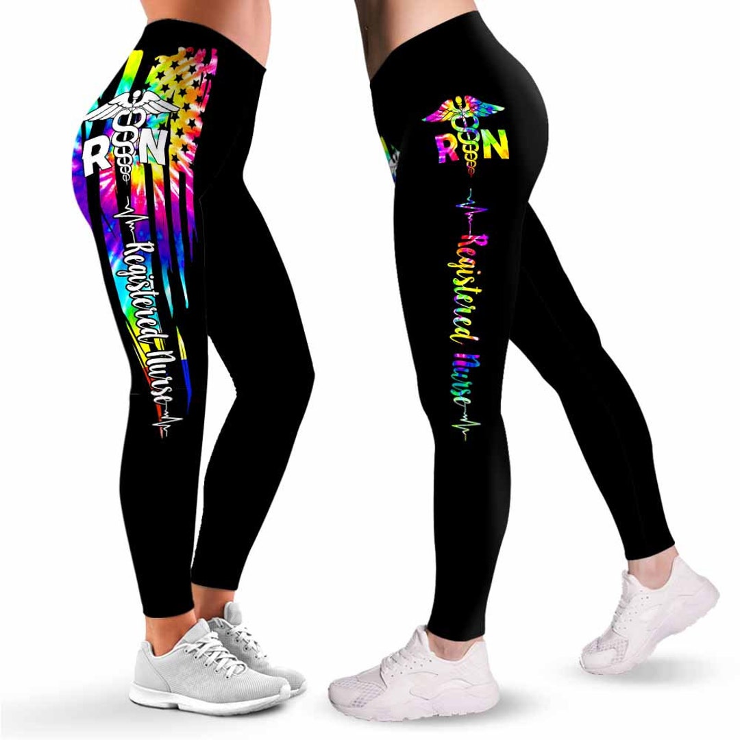 Proud Rn Leggings for Women. Women Leggings. American Flag Tie - Etsy