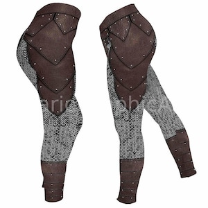 God Knight Leggings For Women. Medieval Chainmail Armor Women Leggings Pants. Viking Costume Halloween Gift For Women, Gift For Her