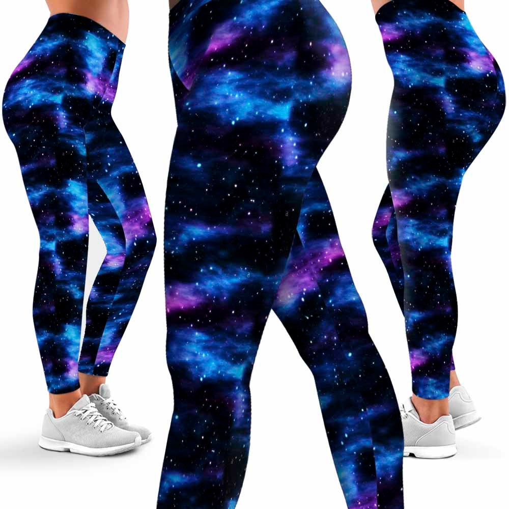 Galaxy Leggings for Women. Blue Purple Galaxy Pattern Printed Leggings.  Galaxy Sky Women Leggings. Yoga Workout Leggings. Custom Leggings. -   Canada