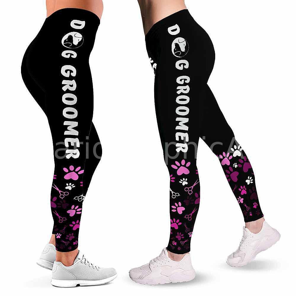 Proud Dog Groomer Leggings for Women. Dog Grooming Dog Scissor Pattern  Women Leggings. Dog Grooming Clothes Gift for Women, Gift for Her. 