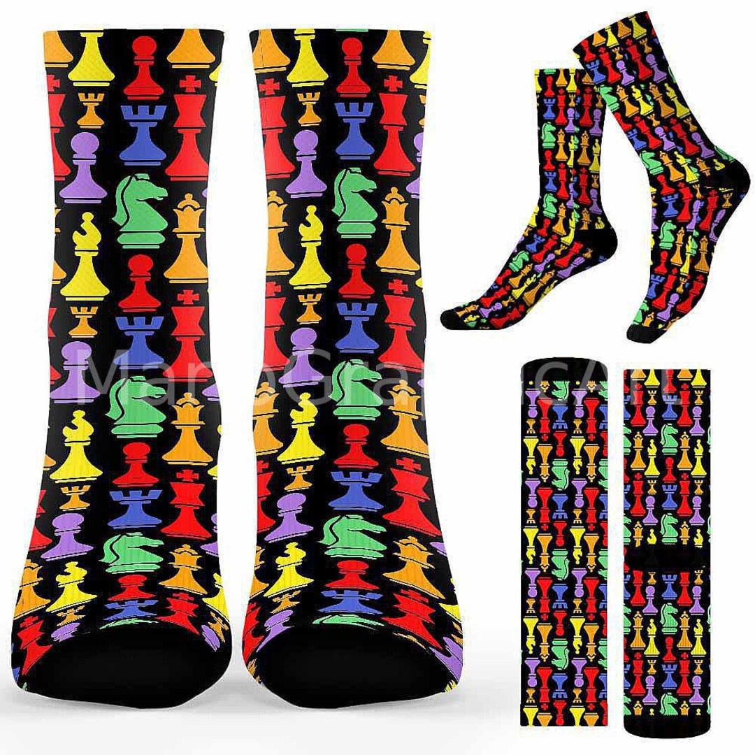 Chess Socks. Soft Socks Colorful Pattern Breathable Socks Printed