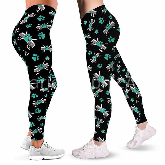 Proud Dog Groomer Leggings for Women. Dog Grooming Green Paw -  Ireland