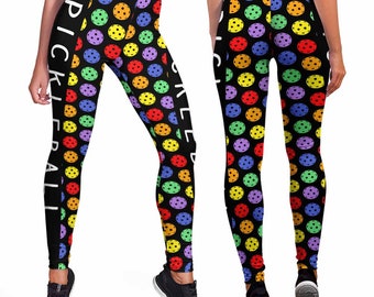 Pickleball Leggings for Women. Retro Women Leggings. Pickleball