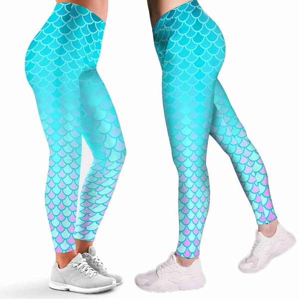 Mermaid Galaxy Print Women's Leggings