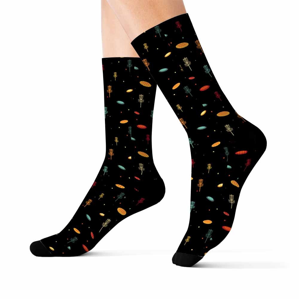 Disc Golf Socks. Soft Retro Pattern Printed Socks Casual Socks Etsy