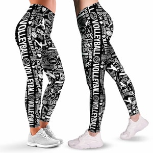 Volleyball Leggings for Women. Volleyball Tournament Lover Heart Pattern  Printed Women Leggings. Yoga Workout Custom Personalized Gift. -  Canada