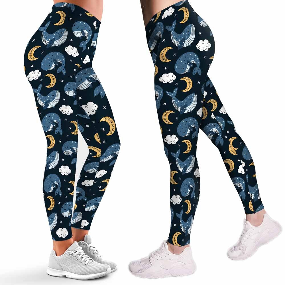 Whale Leggings for Women. Kawaii Whale 