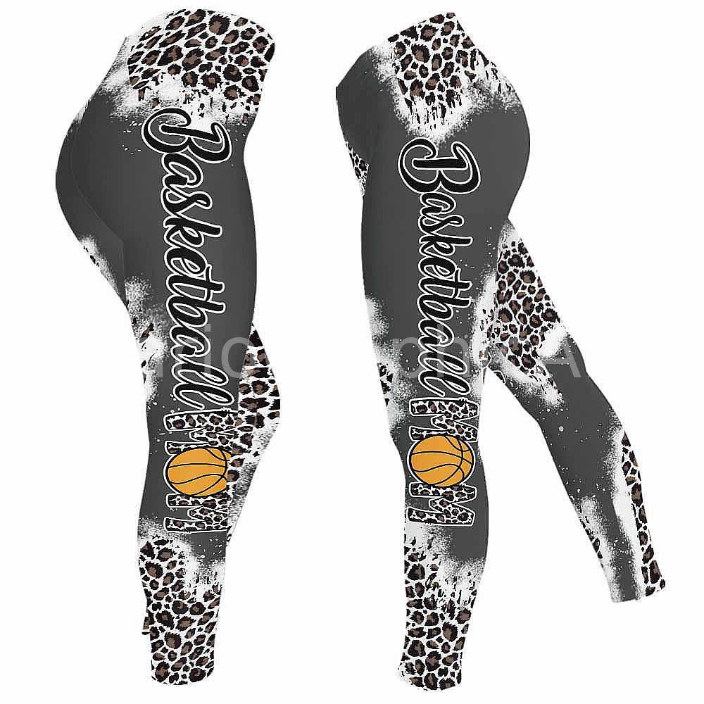 Basketball Leggings for Women. Leopard Grey Women Leggings Yoga Pants.  Custom Gift for Her, Gift for Women 