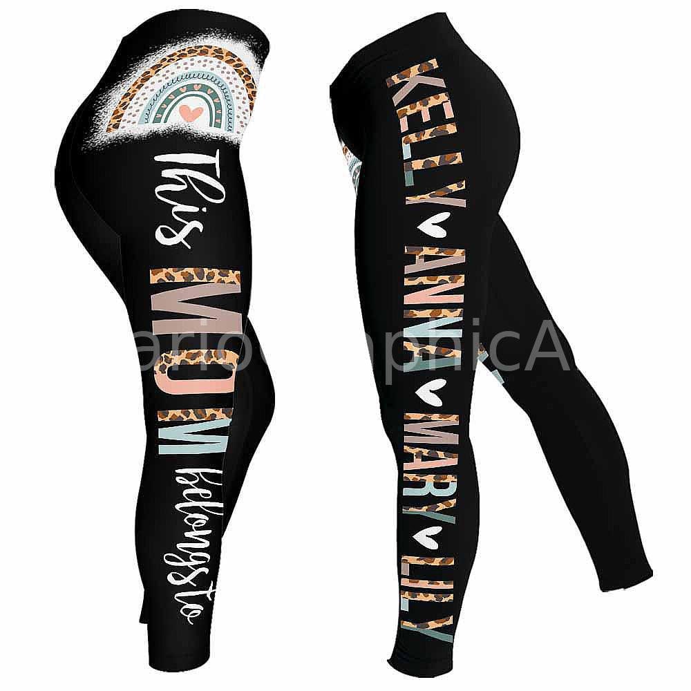 Mom Mother Mama Leggings. Yoga Pants Personalized Gift for Mom, Gift for  Women, Gift for Her. Rainbow Custom Children Name Women Leggings -   Canada