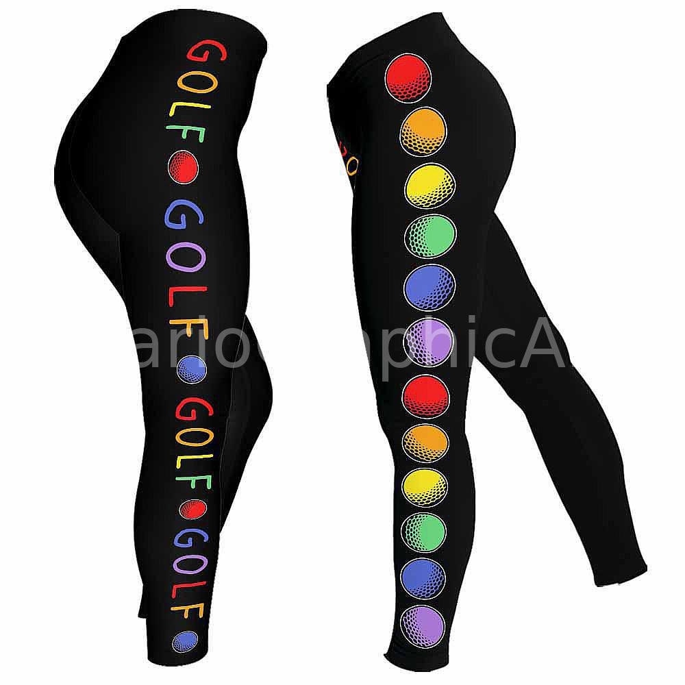 Golf Leggings for Women. Retro Colorful Line Women Leggings Yoga Pants.  Workout Custom Gift for Her, Gift for Women -  India