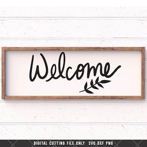Bienvenido SVG PNG DXF archivo de corte digital, cartel de la granja puerta principal Svg, imágenes prediseñadas con letras a mano, descarga instantánea