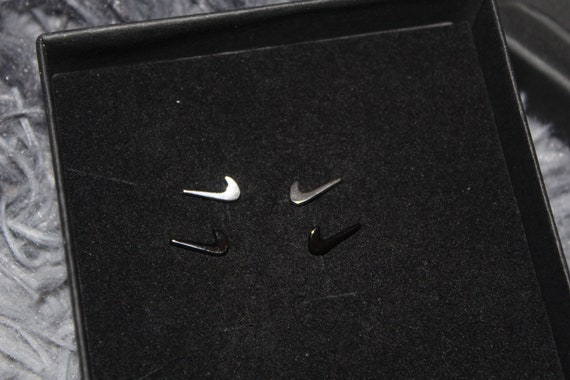 Nike check pair swoosh earring, Nike earring, Nike