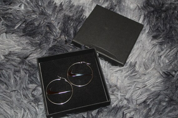 Nike Silver Hoop Earring , Swoosh earring ,Just do