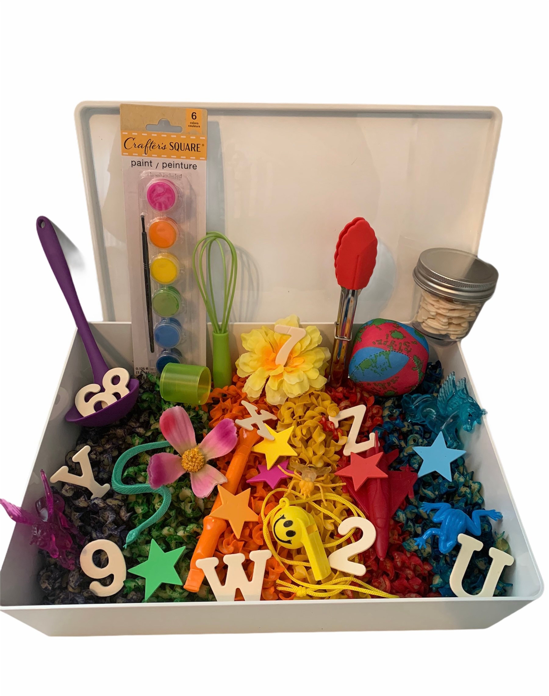 Toddler Learning Sensory Bin with Lid Loose Parts tinker Etsy