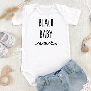 Beach Baby bodysuit , Beach baby clothes, Summer baby one piece , custom baby bodysuit, vacation outfit , gift for new mom