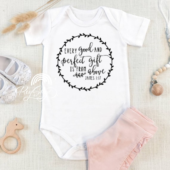 Every Good And Perfect Gift is From Above Bible Verse Christian Baby Bodysuit Every Good And Perfect Gift is From Above Bible Verse Christian Baby Bodysuit
