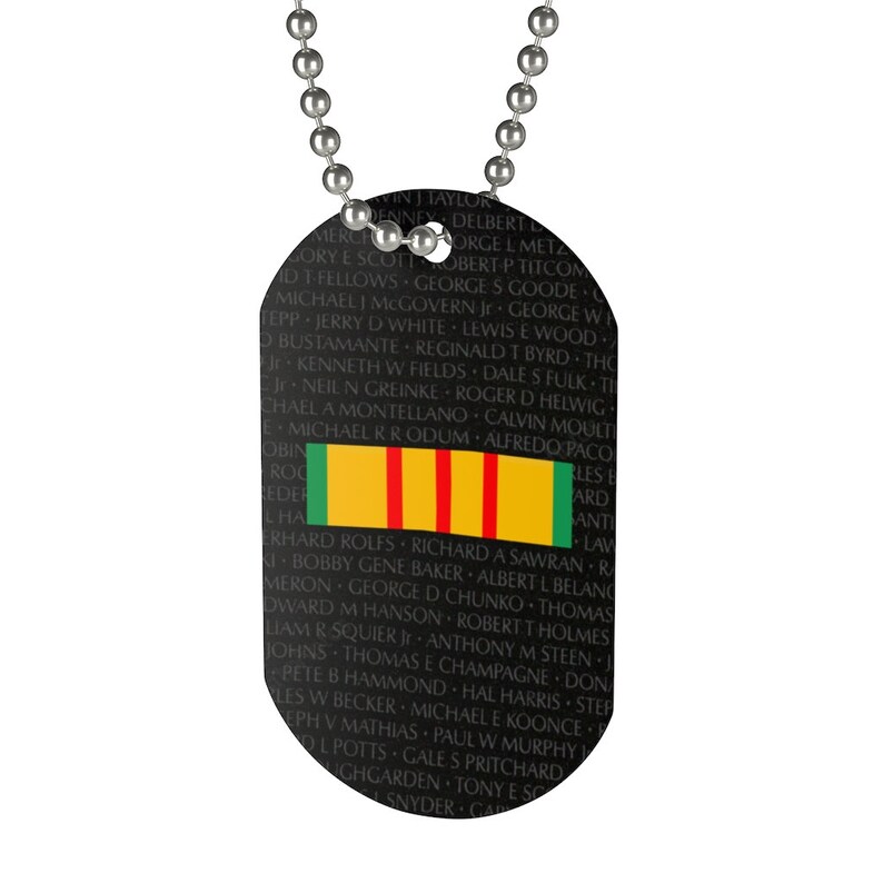 Vietnam Veteran The Memorial Wal and Color Ribbon Dog Tag Etsy