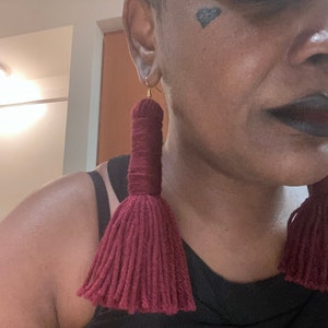 Yarn earrings