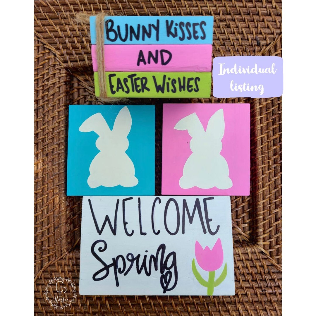 Spring Books Sign Spring Wooden Signs / Easter Wooden Signs/ Spring Decor/ Easter Decor ...