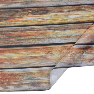 May include: A brown woodgrain backdrop with a textured surface. The backdrop is folded in half, showing the white backing.
