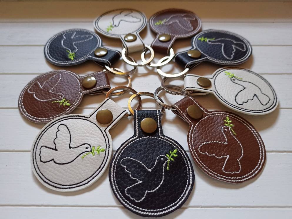Miniblings Friedenstaube Anhänger – Handmade Peace-Zeichen Aus Metall (28 Mm), Schlüsselanhänger Oder Schmuck