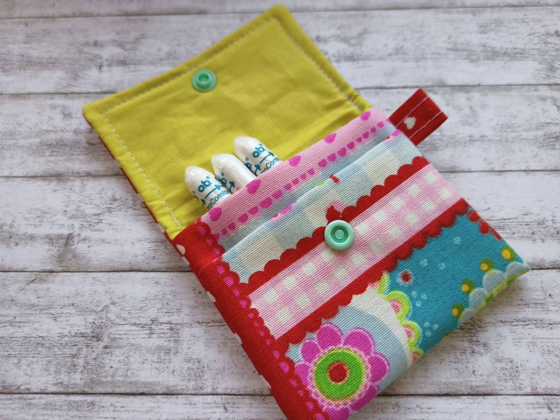 Kleiner Geldbeutel Etui aus Stoff mit 2 Fächern. Mini Tasche | Etsy