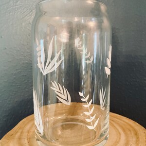 Varied Greenery Beer Can Glass
