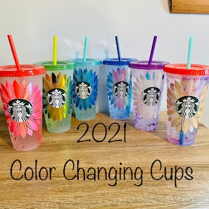 Personalized Color Changing Confetti Starbucks Reusable Cup, Great Gift, Customizable