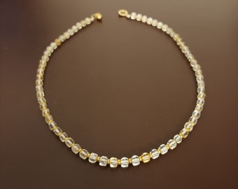 Genuine Citrine Beaded Choker, Citrine Jewelry, Beaded Necklace, November Birthstone, Gemstone Necklace for Women