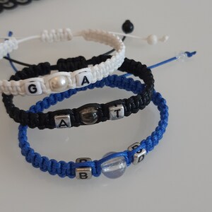 Pulsera de letra personalizada, pulsera de nombre personalizado, pulsera inicial, pulsera del alfabeto, pulsera de pareja con letras, pulsera de amistad