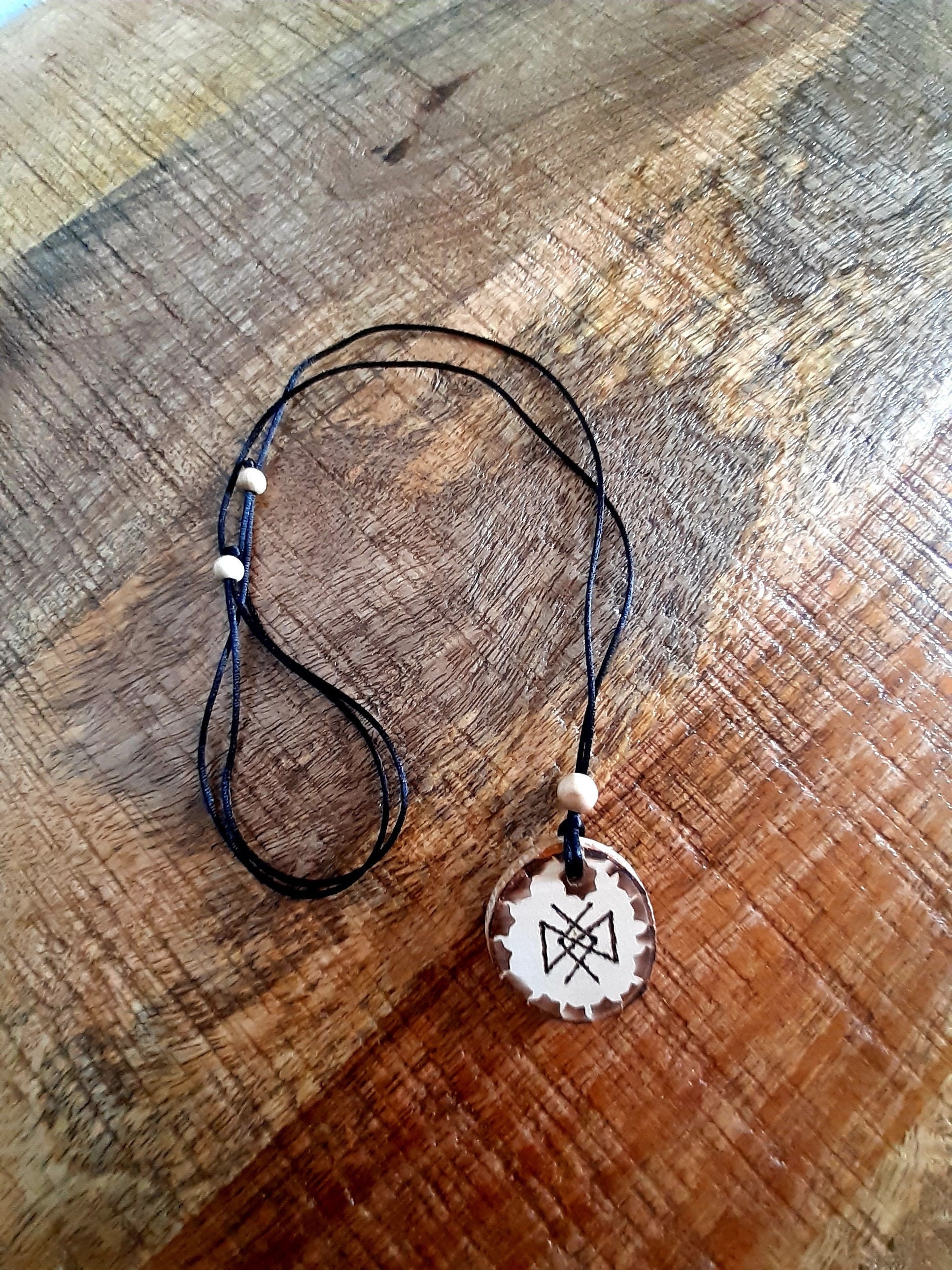 Dagaz Ingwaz Runes Wooden Amulet: Health and Longevity Talisman