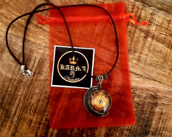 Om Aum Ohm Symbol Halsband: Lädersnörehänge, Spirituell Yogagåva