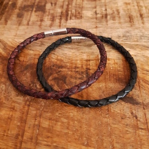 Braided Leather Bracelet for Men: Boho Magnetic Clasp Jewelry