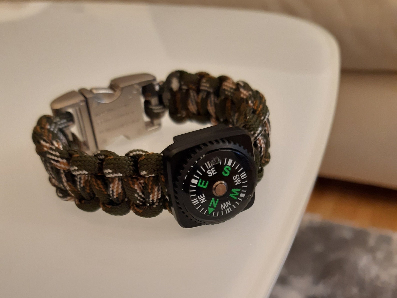Compass Paracord Bracelet Military Style Bracelet Survival Etsy