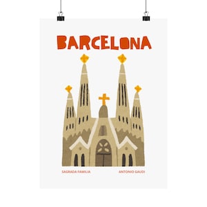 Barcelona Sagrada Familia Poster, Travel Art Decor, Wall Art for Home, Gift for Travelers, Boho Wall Decoration