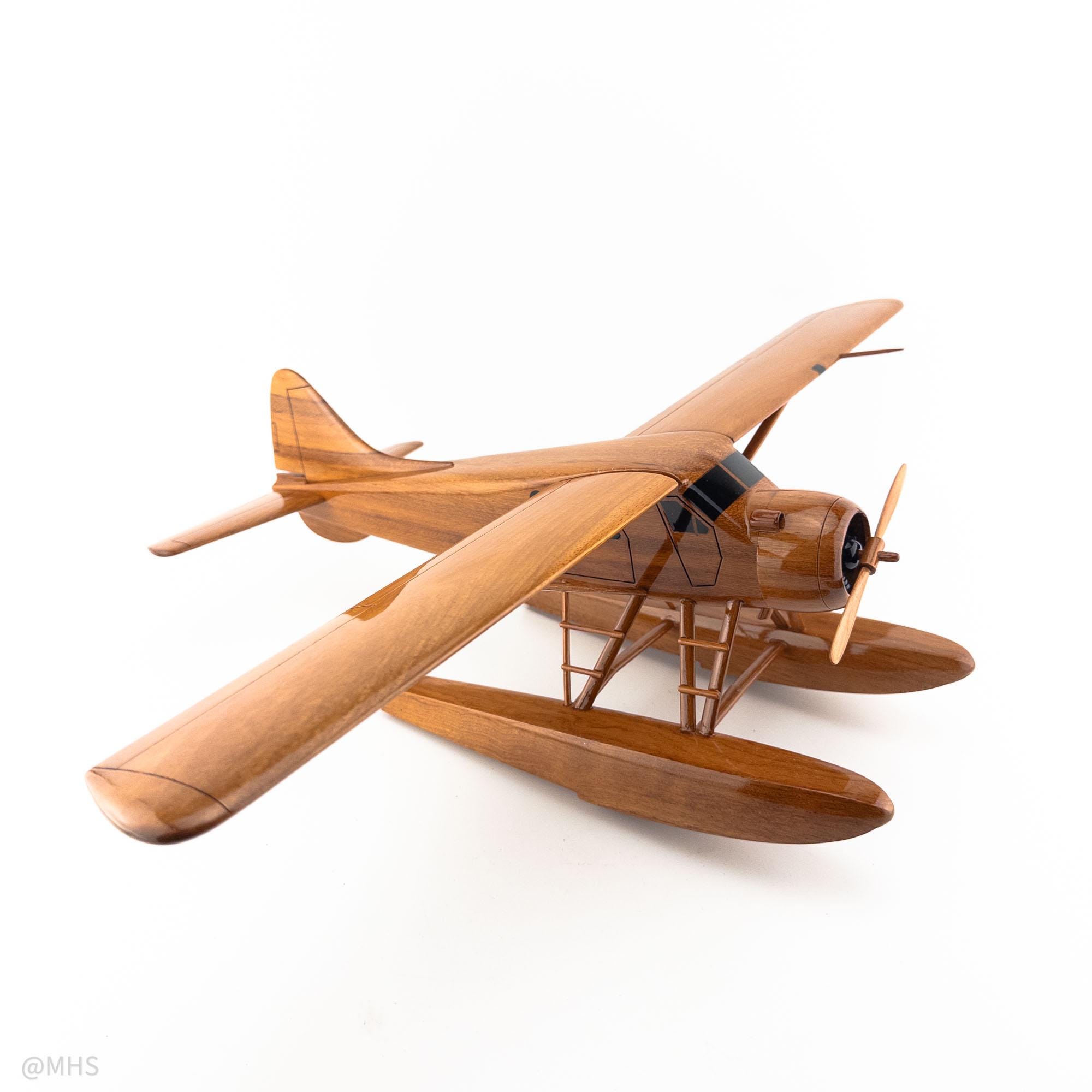DHC2 Beaver on Floats Aircraft - DHC-2 Plane Wooden Scale Model
