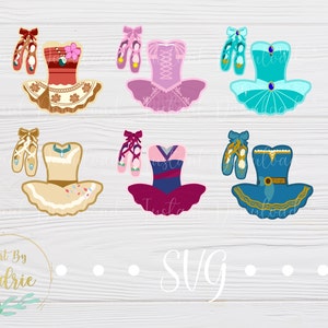 Princess Ballet SVG Set Print and Cut | Classic Ballerina Tutu Pointe ...