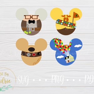 Mouse Shaped SVG Set |  Balloon House Set | Digital Download Files | Custom | For Cricut, Silhouette | Character Ear Art | Dog Scout House