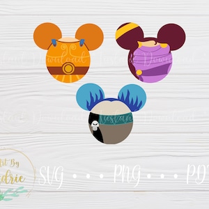 Mouse Shaped SVG Set | Hero and Damsel in Distress Set | Digital Download Files | Custom | For Cricut, Silhouette | Character Ear Art