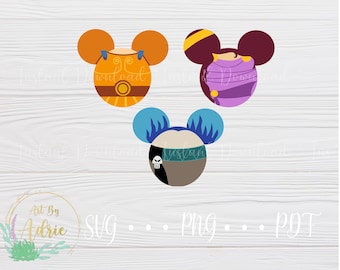 Mouse Shaped SVG Set | Hero and Damsel in Distress Set | Digital Download Files | Custom | For Cricut, Silhouette | Character Ear Art