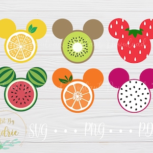 Mouse Shaped SVG Set | Fruit Collection | Fruity | Watermelon | Digital Download Files | Custom | For Cricut, Silhouette | Fun Fruit Theme