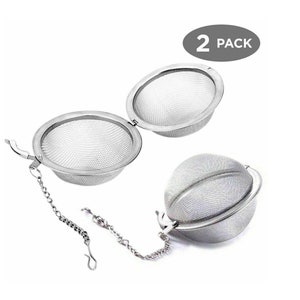 2 Pack Tea Ball Strainer Infuser - Stainless Steel Mesh Filter Herb Leafs Spice